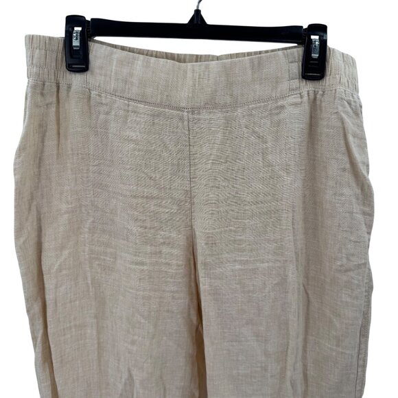 Lilly Pulitzer Cream 100% Linen Stretch Waist Pants Womens Size M - Picture 2 of 8